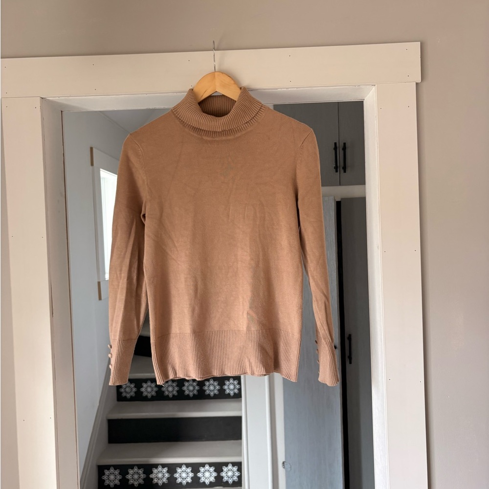 Spense Women's Camel Turtleneck Sweater